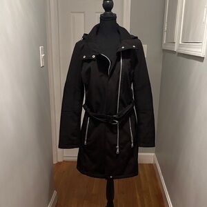 NWOT Calvin Klein Black Trench Coat with Belt